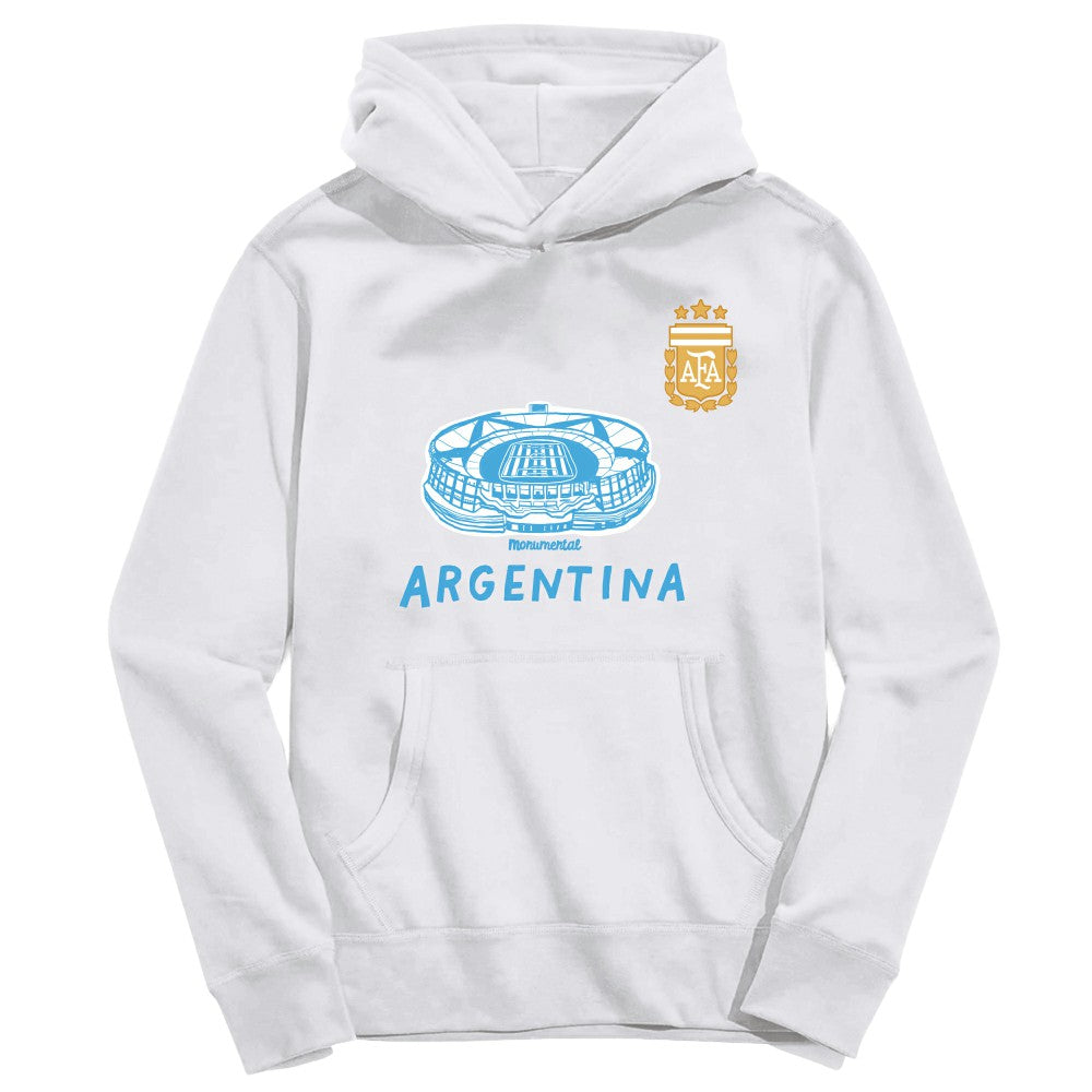 Argentina National Team Vive La Fete Youth Stadium Style Hoodie - White for sale