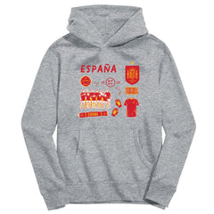 Spain National Team Vive La Fete Youth Impressions Icons Hoodie - Gray for sale