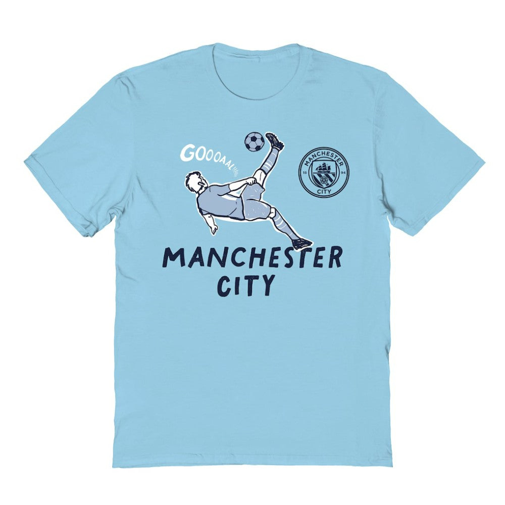 Manchester City Vive La Fete Youth Chilena Style T-Shirt - Light Blue shop