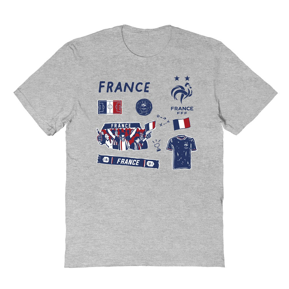 France National Team Vive La Fete Youth Impressions Icons T-Shirt - Gray online