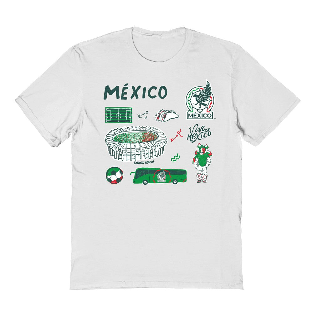 Mexico National Team Vive La Fete Youth Impressions Icons T-Shirt - White shop
