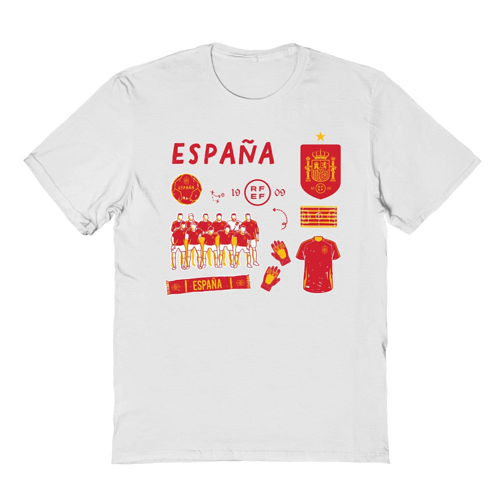 Spain National Team Vive La Fete Youth Impressions Icons T-Shirt - White cheap