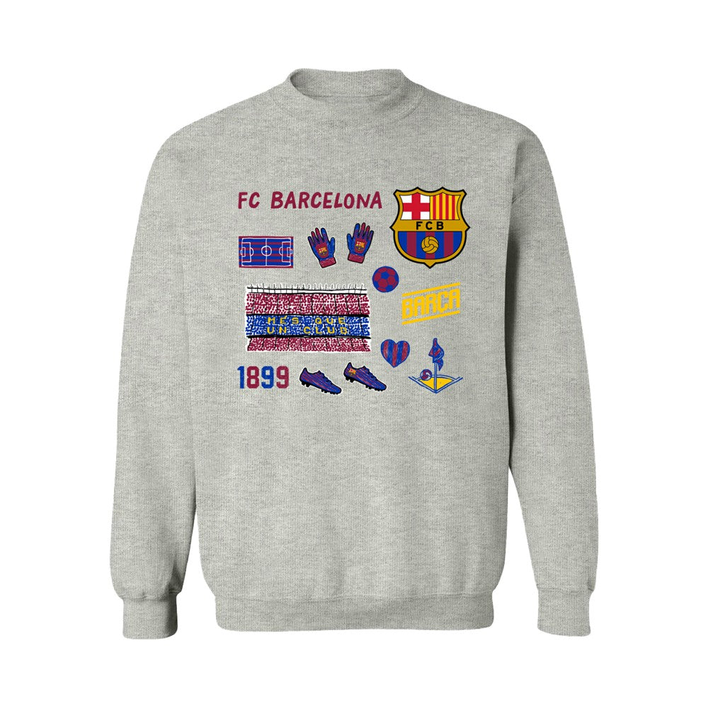 Barcelona Vive La Fete Women's Impressions Icons Sweatshirt - Gray for sale