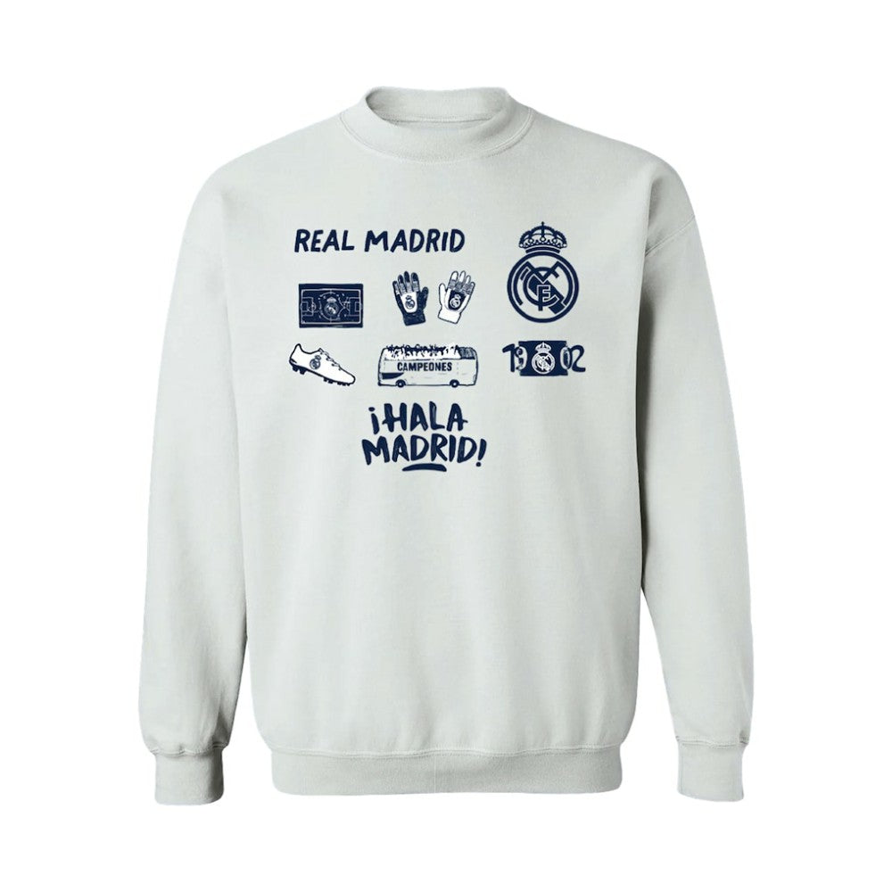 Real Madrid Vive La Fete Women's Impressions Icons Sweatshirt - White cheap