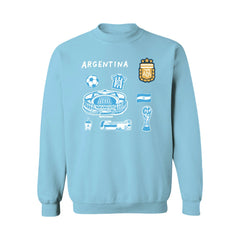 Argentina National Team Vive La Fete Women's Impressions Icons Sweatshirt - Light Blue discount