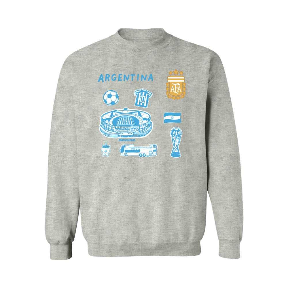 Argentina National Team Vive La Fete Women's Impressions Icons Sweatshirt - Gray on sale