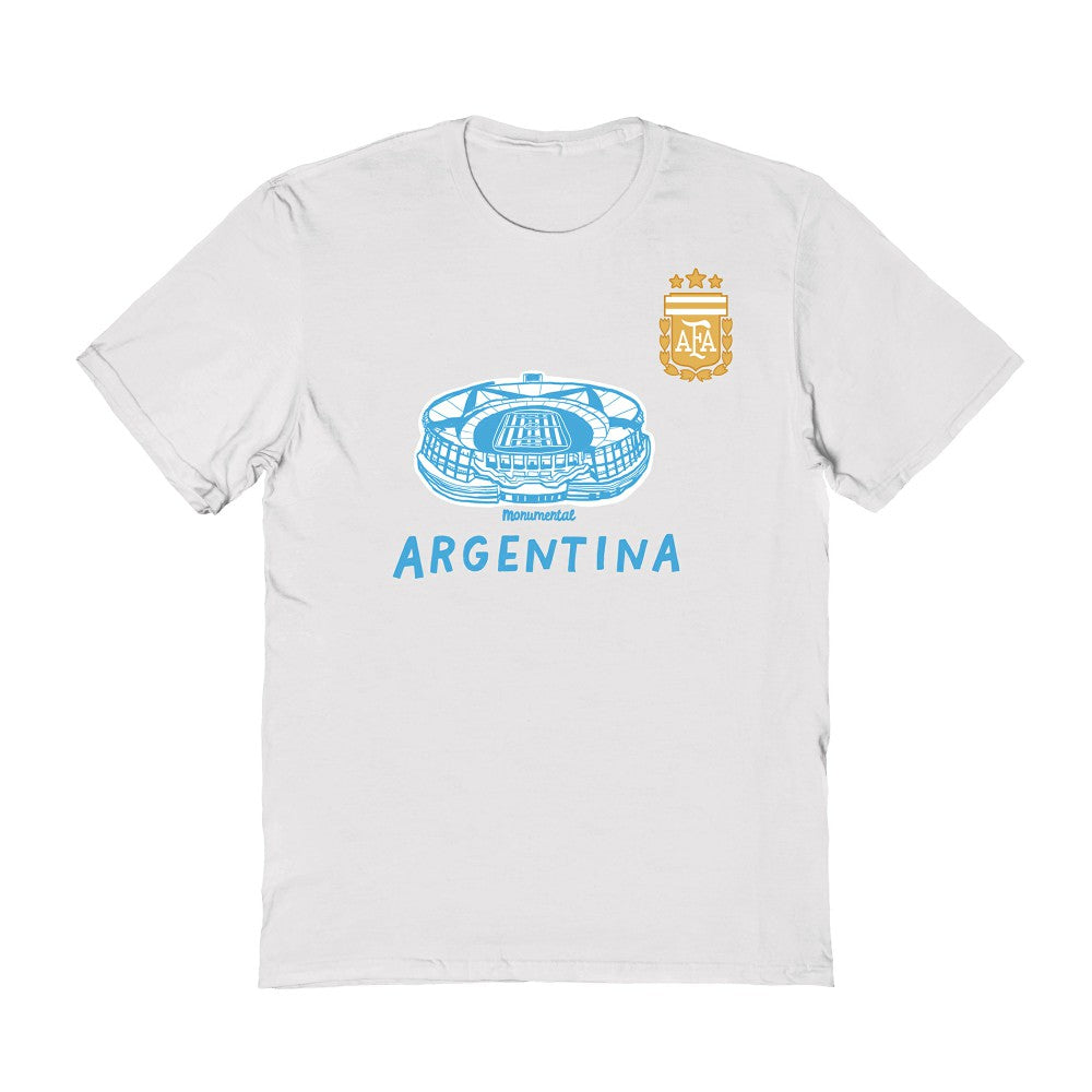 Argentina National Team Vive La Fete Women's Stadium Style T-Shirt - White sale