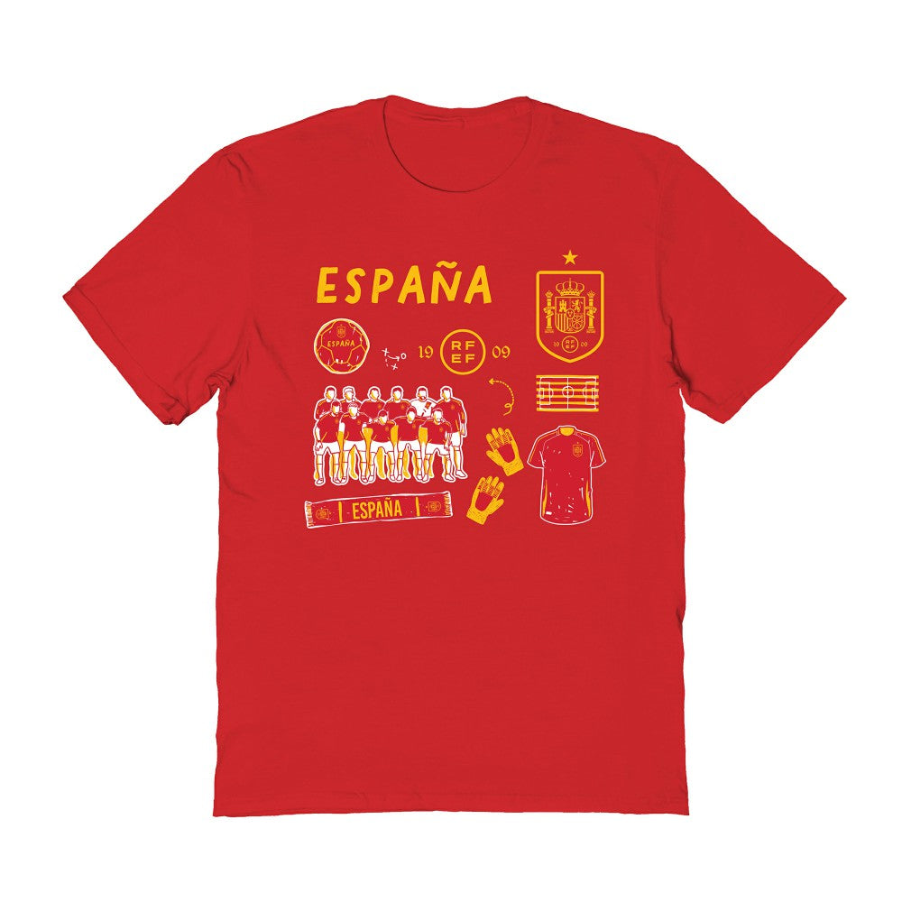 Spain National Team Vive La Fete Women's Impressions Icons T-Shirt - Red cheap