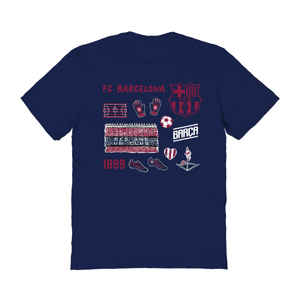 Barcelona Vive La Fete Women's Impressions Icons T-Shirt - Navy online