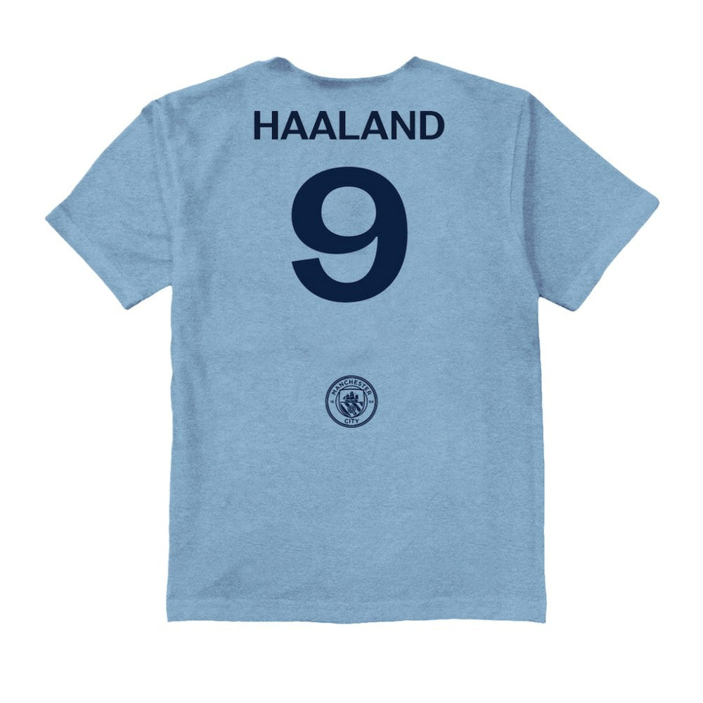 Erling Haaland Manchester City Vive La Fete Youth Player Name & Number Color Badge T-Shirt - Light Blue discount