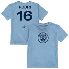 Rodri Manchester City Vive La Fete Youth Player Name & Number Color Badge T-Shirt - Light Blue outlet