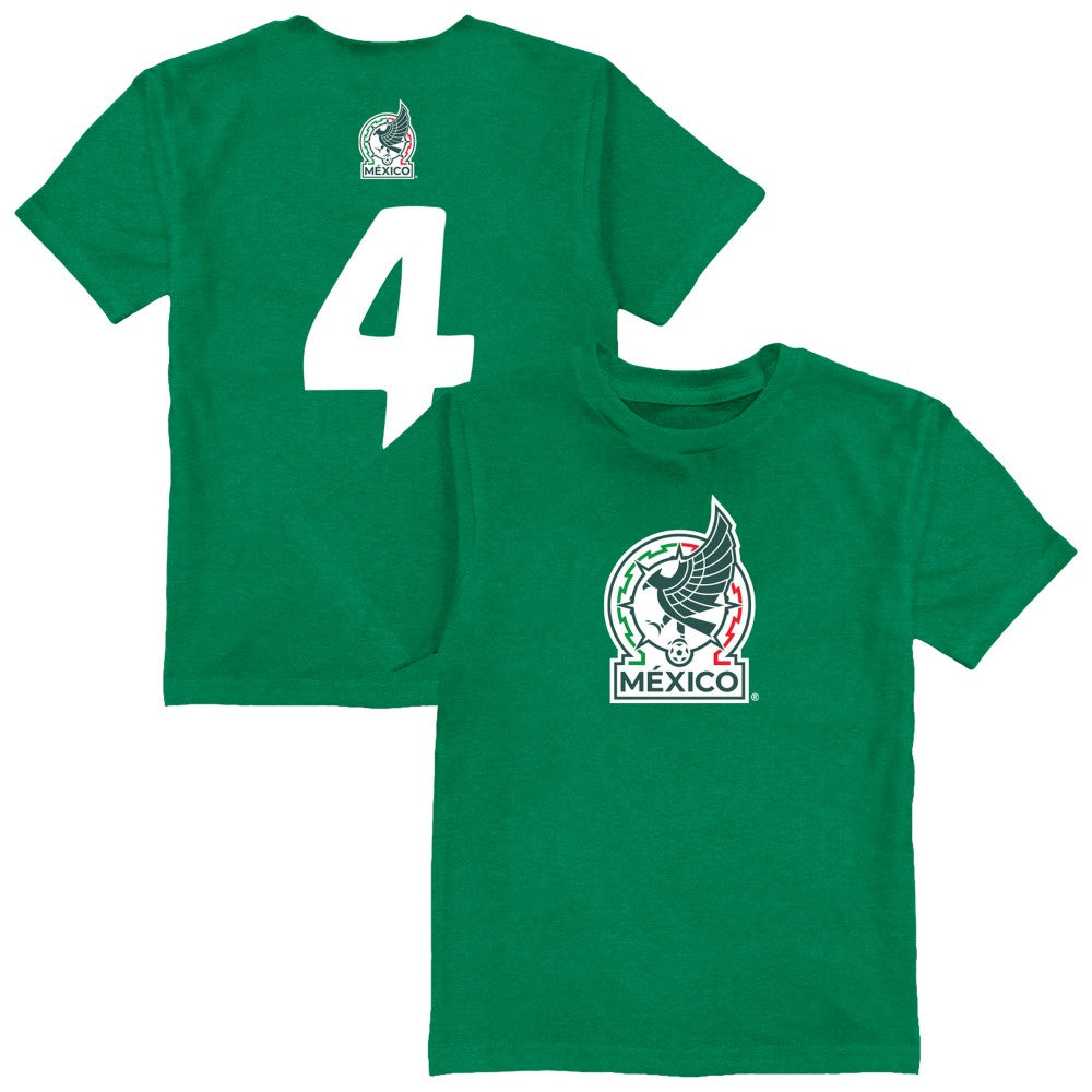 Edson Álvarez Mexico National Team Vive La Fete Youth Player Name & Number Color Badge T-Shirt - Green cheap