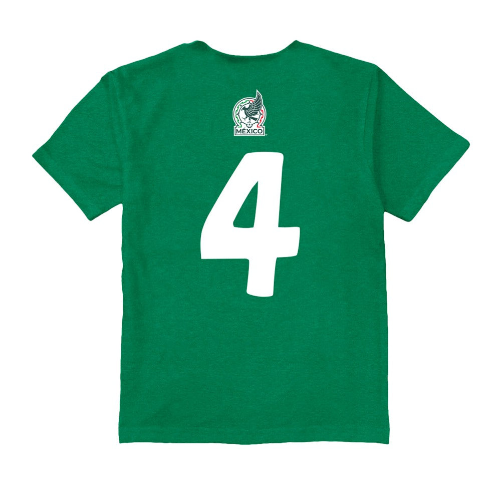 Edson Álvarez Mexico National Team Vive La Fete Youth Player Name & Number Color Badge T-Shirt - Green cheap