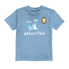 Lionel Messi Argentina National Team Vive La Fete Youth Player Name & Number Chilena Style T-Shirt - Light Blue for sale