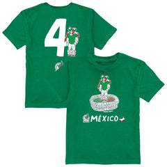 Edson Álvarez Mexico National Team Vive La Fete Youth Player Name & Number Stadium Style T-Shirt - Green sale