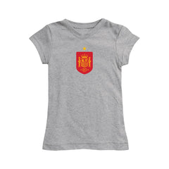 Spain National Team Vive La Fete Girls Youth Color Badge Fitted T-Shirt - Gray online