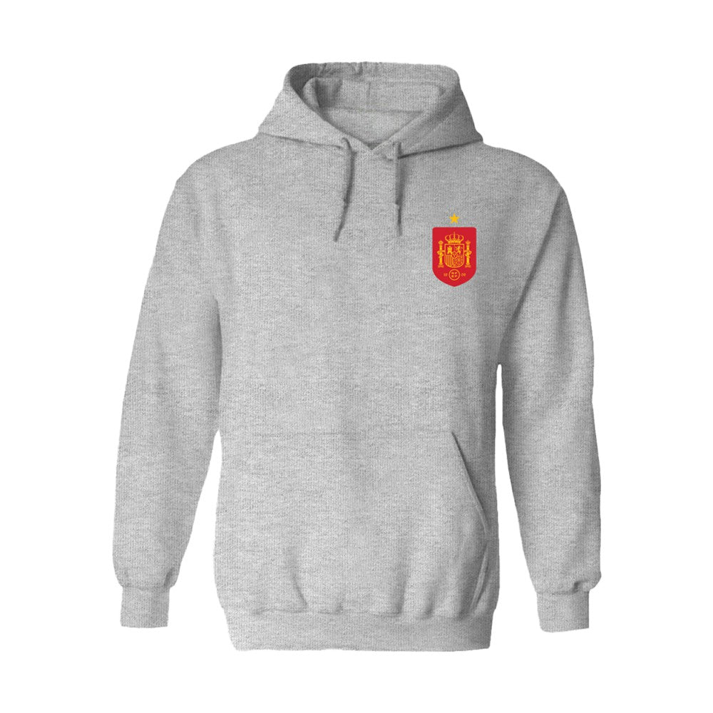 Spain National Team Vive La Fete Women's Color Badge Fleece Hoodie - Gray shop