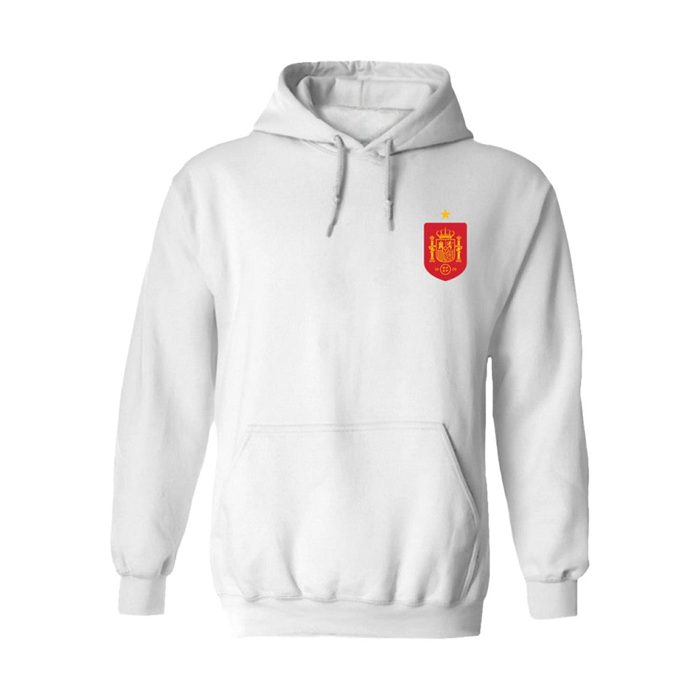 Spain National Team Vive La Fete Women's Color Badge Fleece Hoodie - White outlet