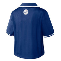Los Angeles Dodgers WEAR by Erin Andrews Women's Cropped Polo - Royal