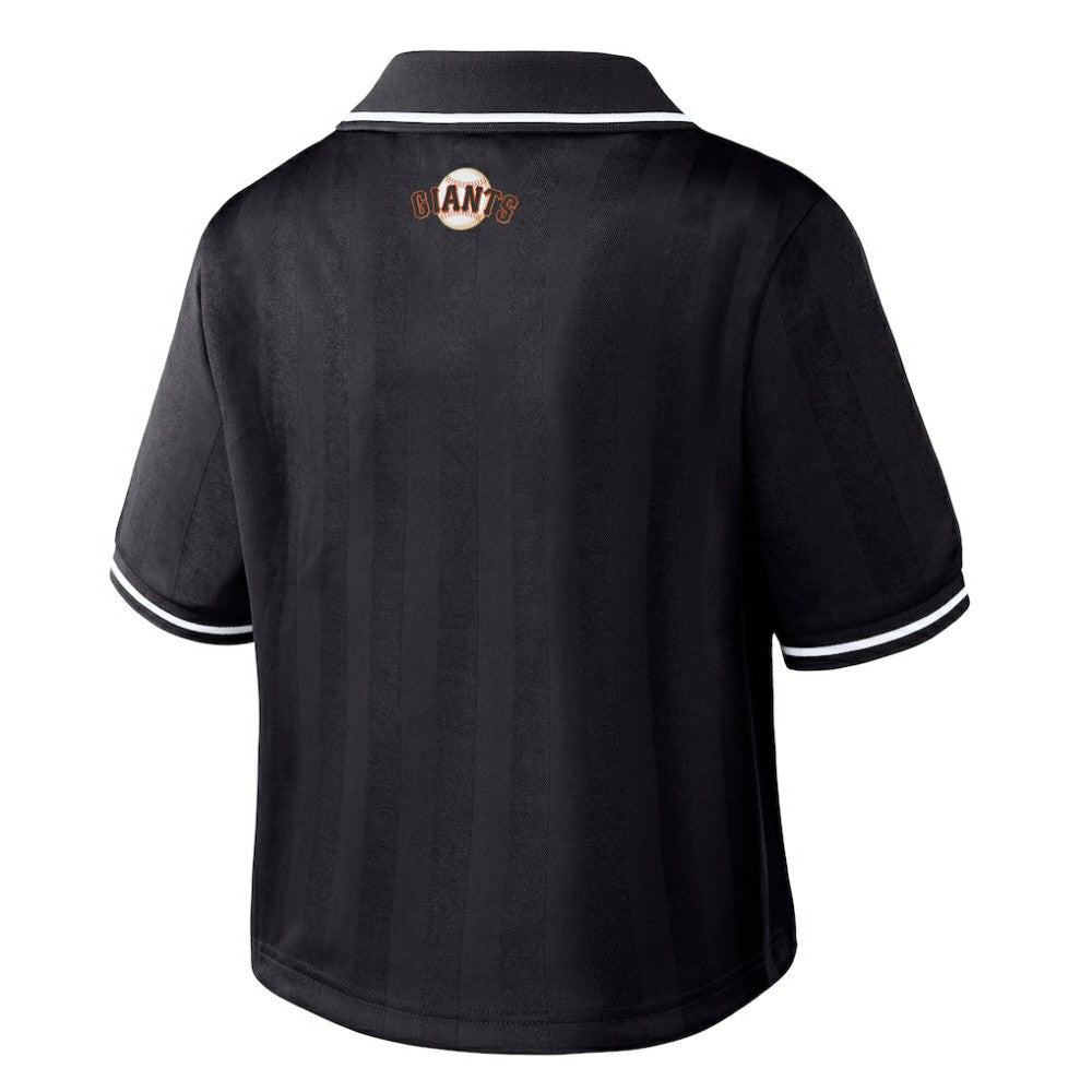 San Francisco Giants WEAR by Erin Andrews Women's Cropped Polo - Black