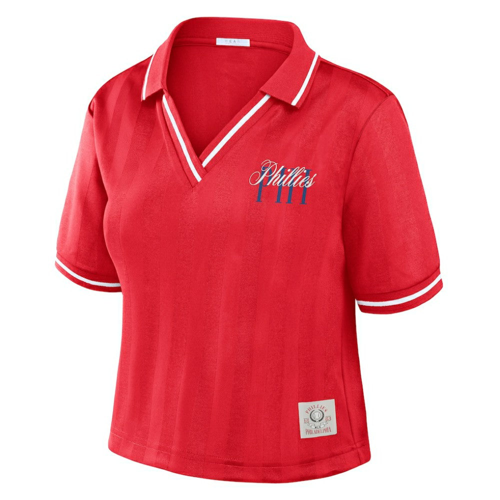 Philadelphia Phillies WEAR by Erin Andrews Women's Cropped Polo - Red