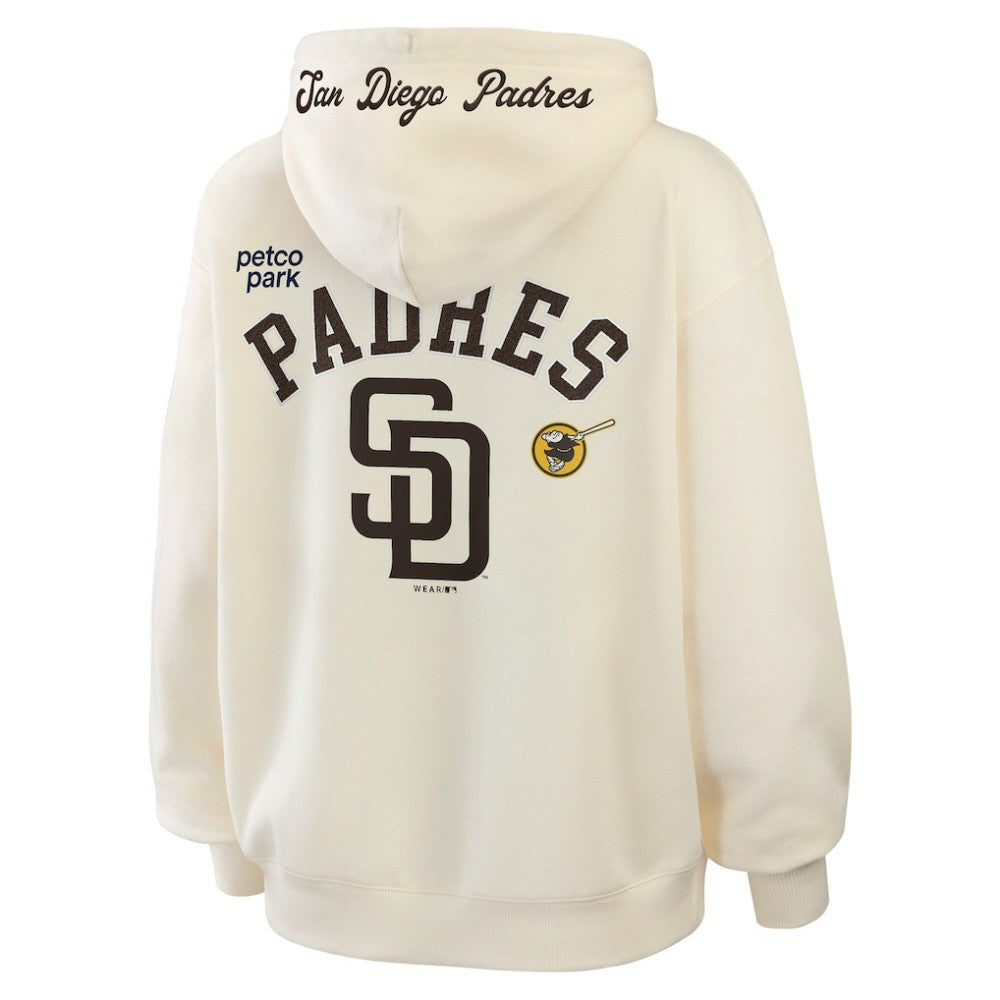 San Diego Padres WEAR by Erin Andrews Women's Full-Zip Hoodie - Cream