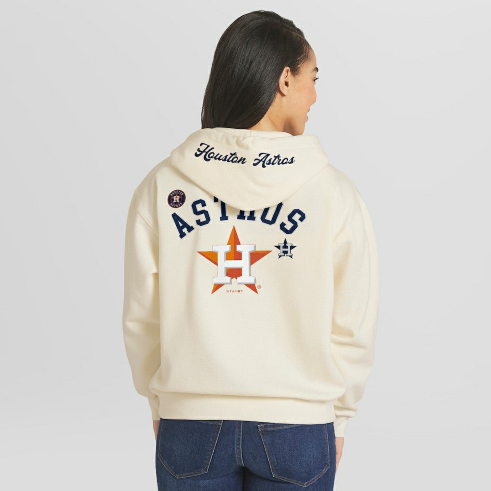 Houston Astros WEAR by Erin Andrews Women's Full-Zip Hoodie - Cream