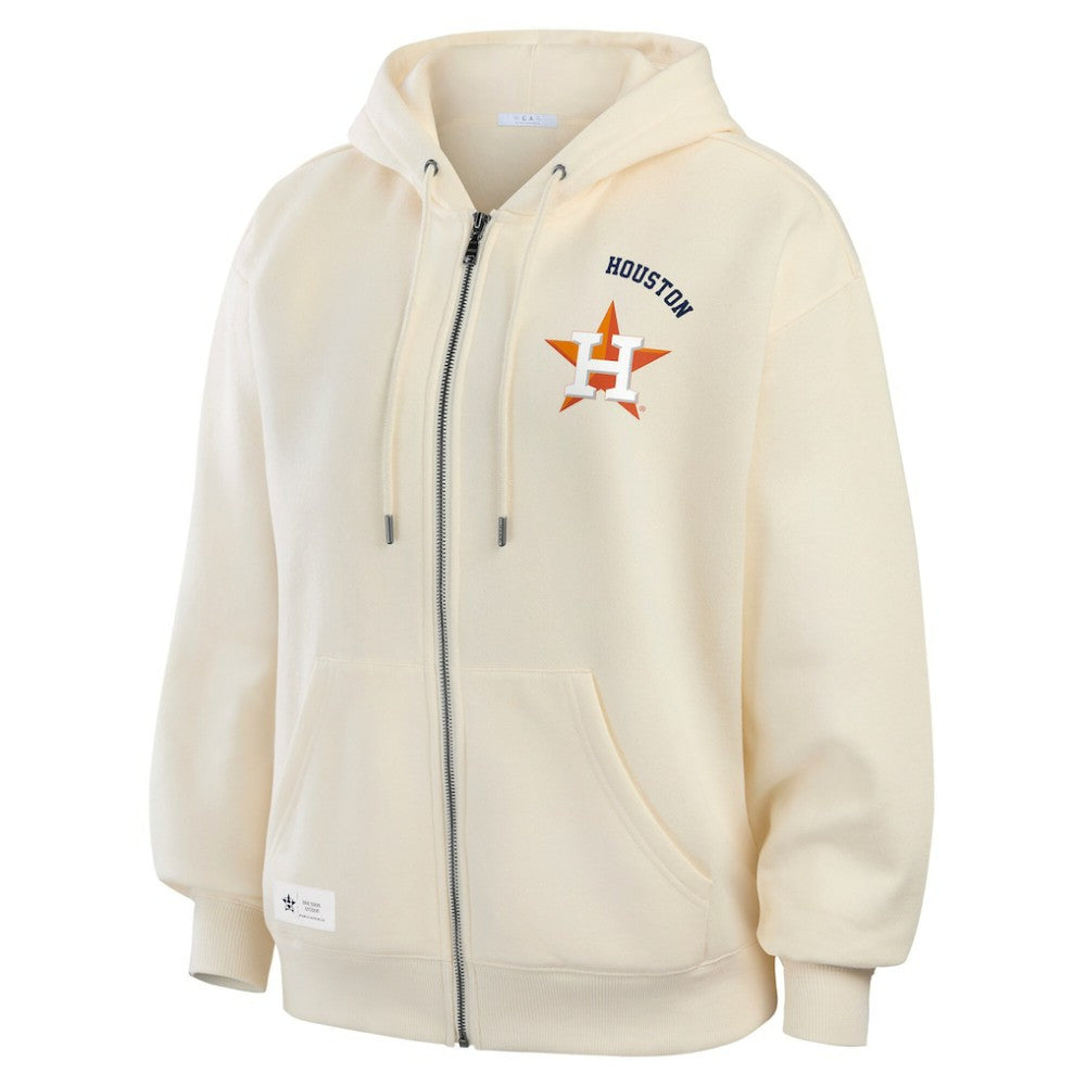 Houston Astros WEAR by Erin Andrews Women's Full-Zip Hoodie - Cream