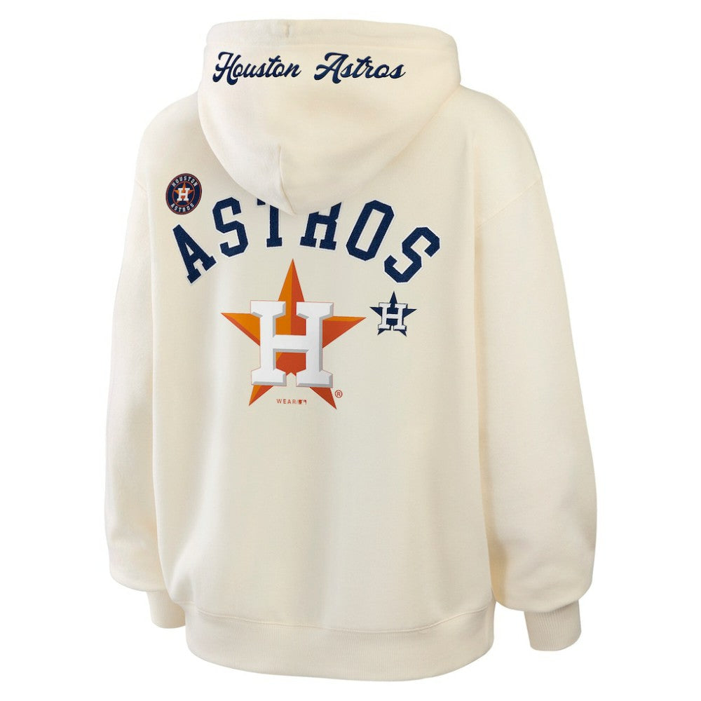 Houston Astros WEAR by Erin Andrews Women's Full-Zip Hoodie - Cream