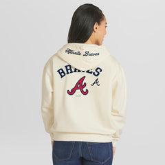 Atlanta Braves WEAR by Erin Andrews Women's Full-Zip Hoodie - Cream