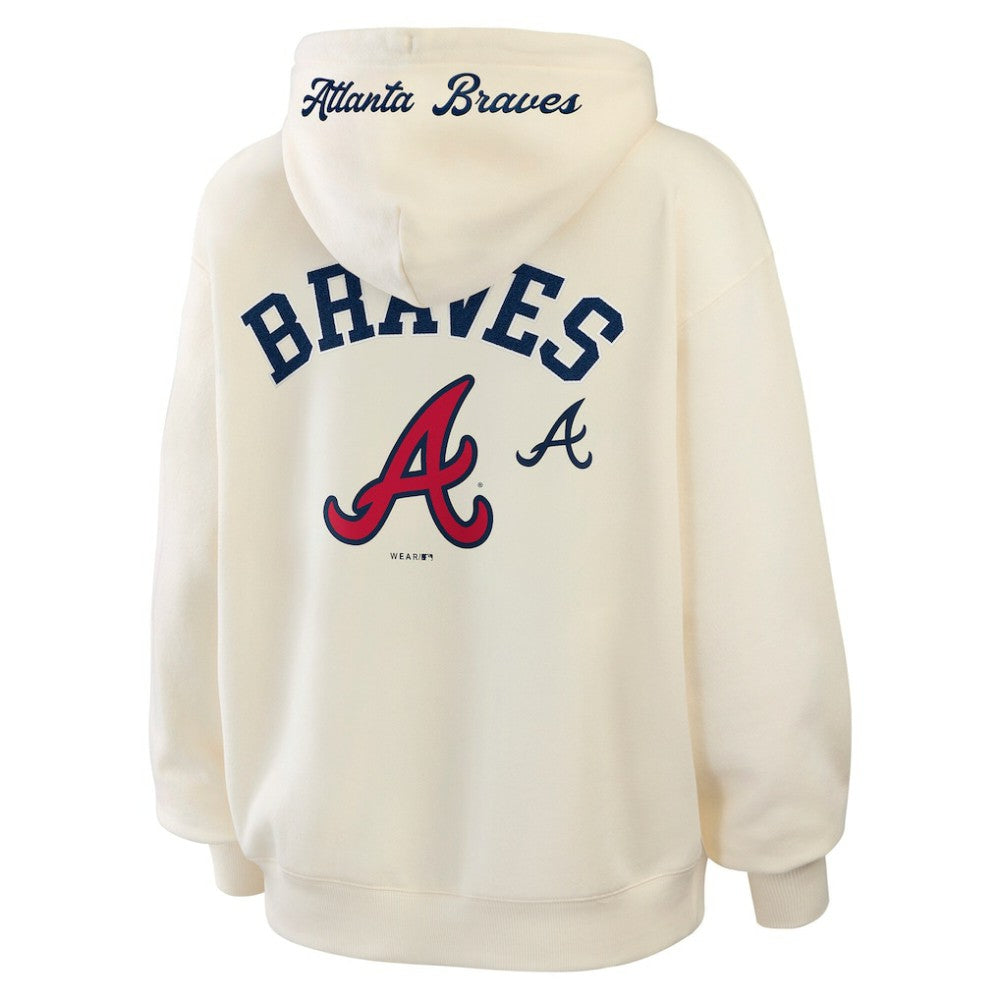 Atlanta Braves WEAR by Erin Andrews Women's Full-Zip Hoodie - Cream