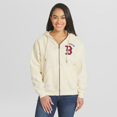 Boston Red Sox WEAR by Erin Andrews Women's Full-Zip Hoodie - Cream