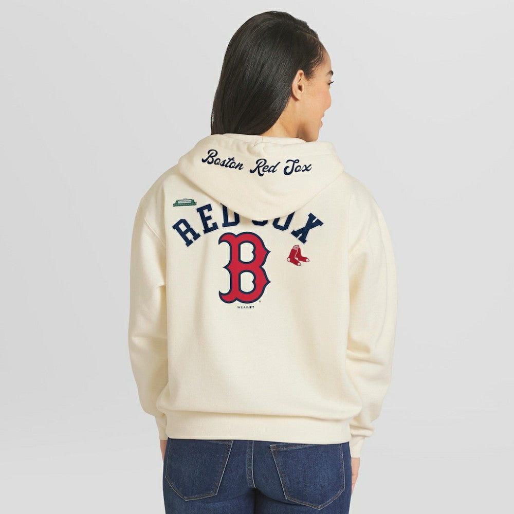 Boston Red Sox WEAR by Erin Andrews Women's Full-Zip Hoodie - Cream