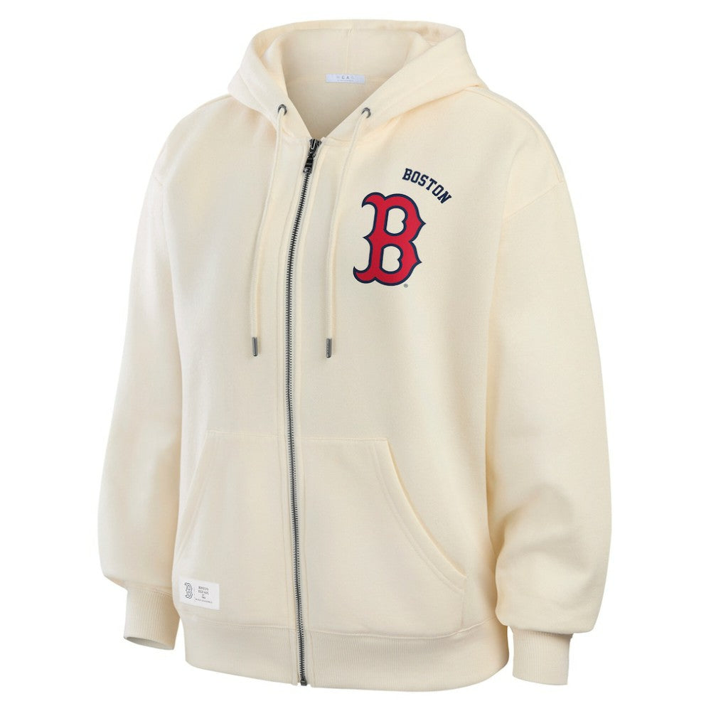 Boston Red Sox WEAR by Erin Andrews Women's Full-Zip Hoodie - Cream