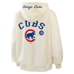 Chicago Cubs WEAR by Erin Andrews Women's Full-Zip Hoodie - Cream