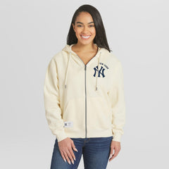 New York Yankees WEAR by Erin Andrews Women's Full-Zip Hoodie - Cream