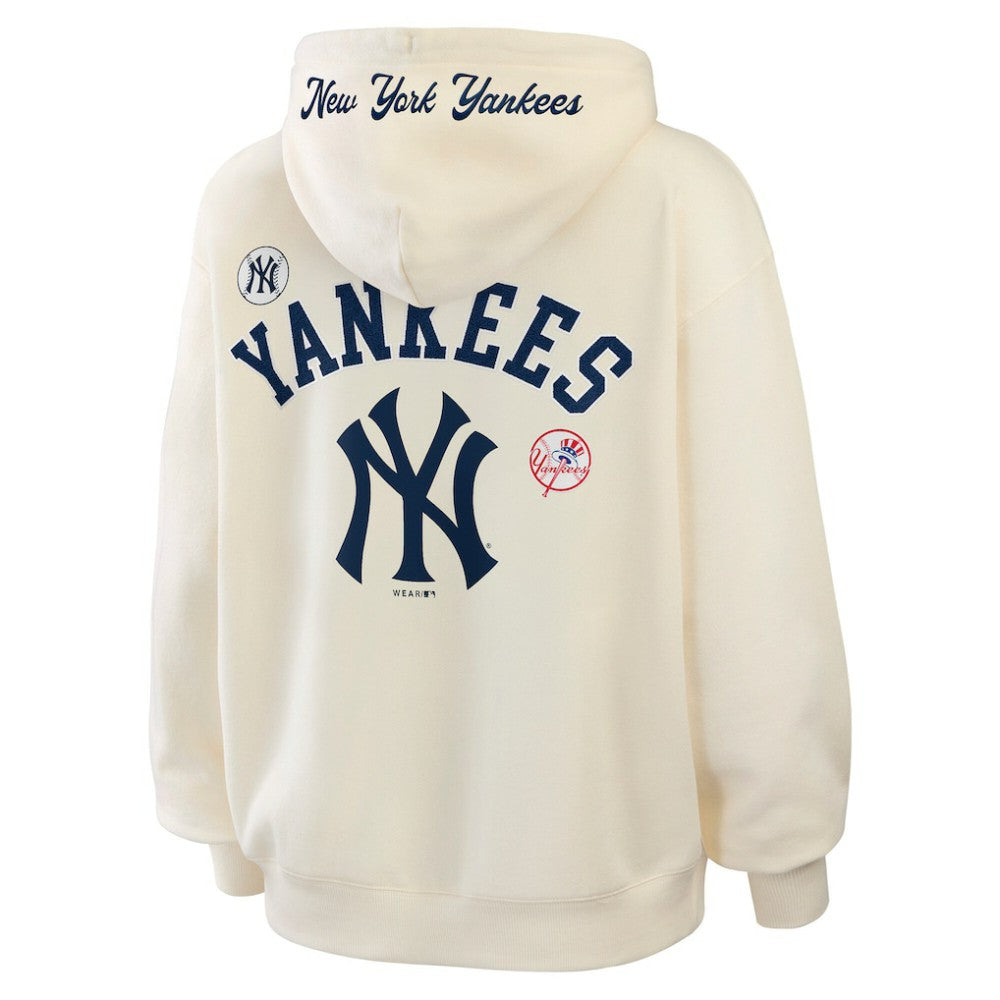 New York Yankees WEAR by Erin Andrews Women's Full-Zip Hoodie - Cream