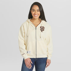 San Francisco Giants WEAR by Erin Andrews Women's Full-Zip Hoodie - Cream