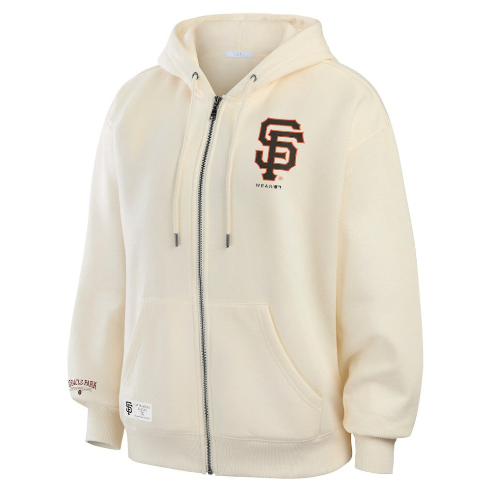 San Francisco Giants WEAR by Erin Andrews Women's Full-Zip Hoodie - Cream