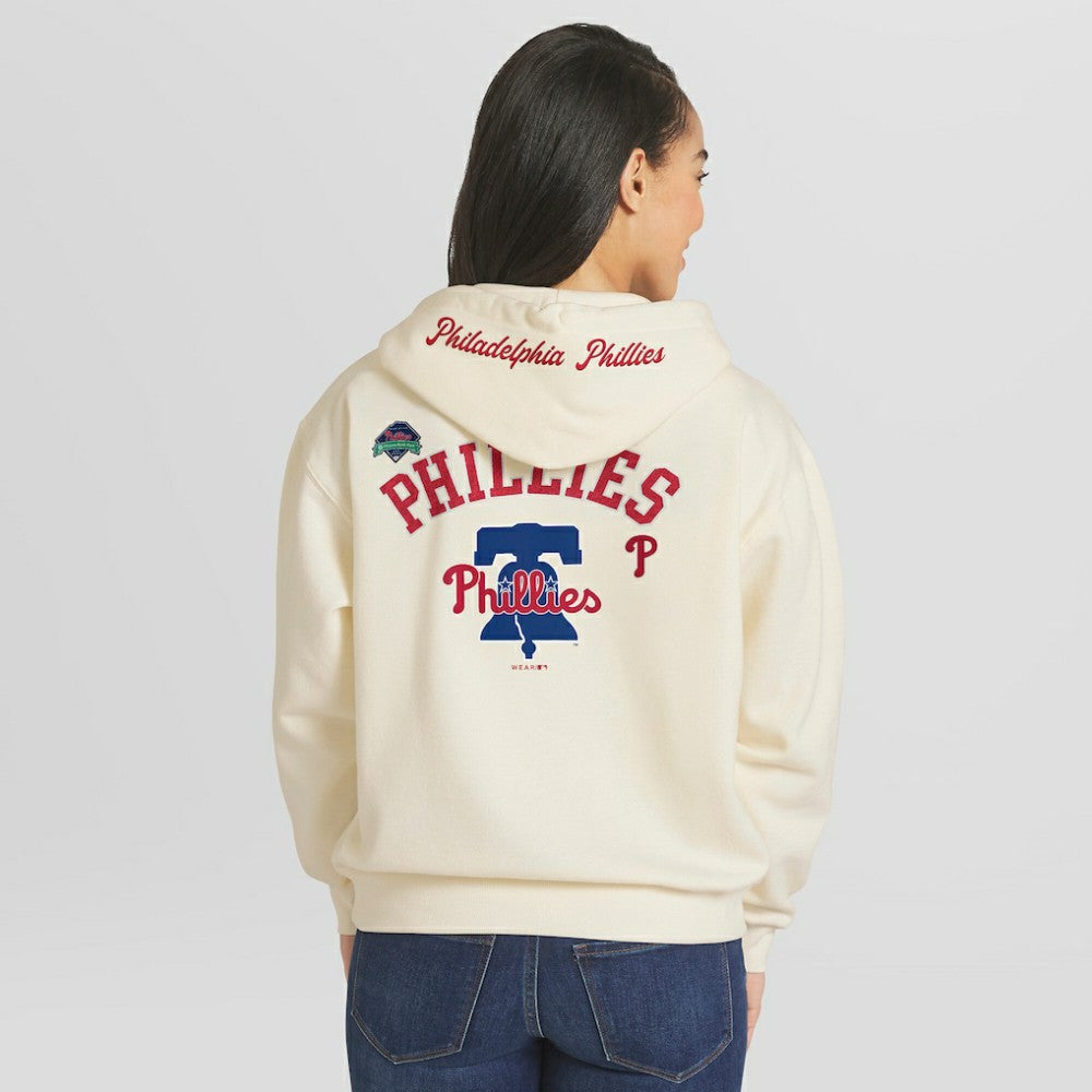 Philadelphia Phillies WEAR by Erin Andrews Women's Full-Zip Hoodie - Cream