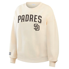 San Diego Padres WEAR by Erin Andrews Women's Heavyweight Crew Neck Sweatshirt - Cream