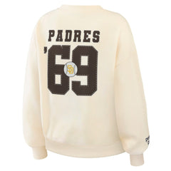 San Diego Padres WEAR by Erin Andrews Women's Heavyweight Crew Neck Sweatshirt - Cream