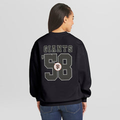 San Francisco Giants WEAR by Erin Andrews Women's Heavyweight Crew Neck Sweatshirt - Black