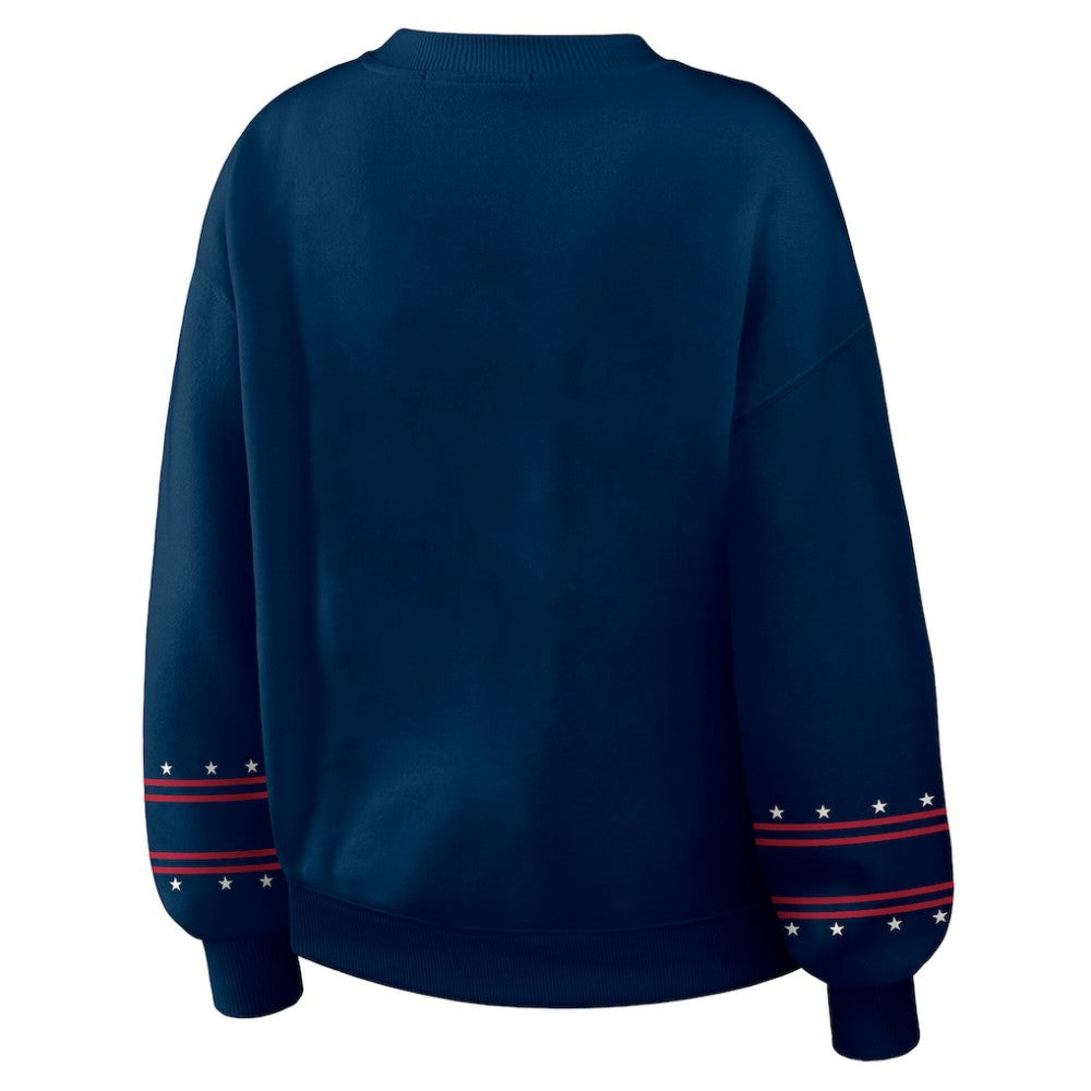 New York Yankees WEAR by Erin Andrews Women's Americana Heavyweight Fleece Sweatshirt - Navy