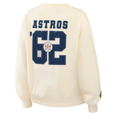 Houston Astros WEAR by Erin Andrews Women's Heavyweight Crew Neck Sweatshirt - Cream