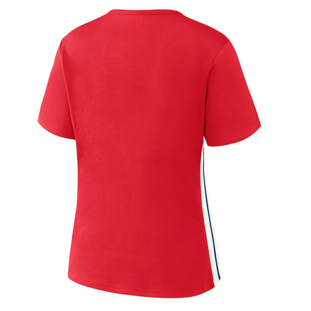 Philadelphia Phillies WEAR by Erin Andrews Women's Notch Neck Cropped T-Shirt - Red