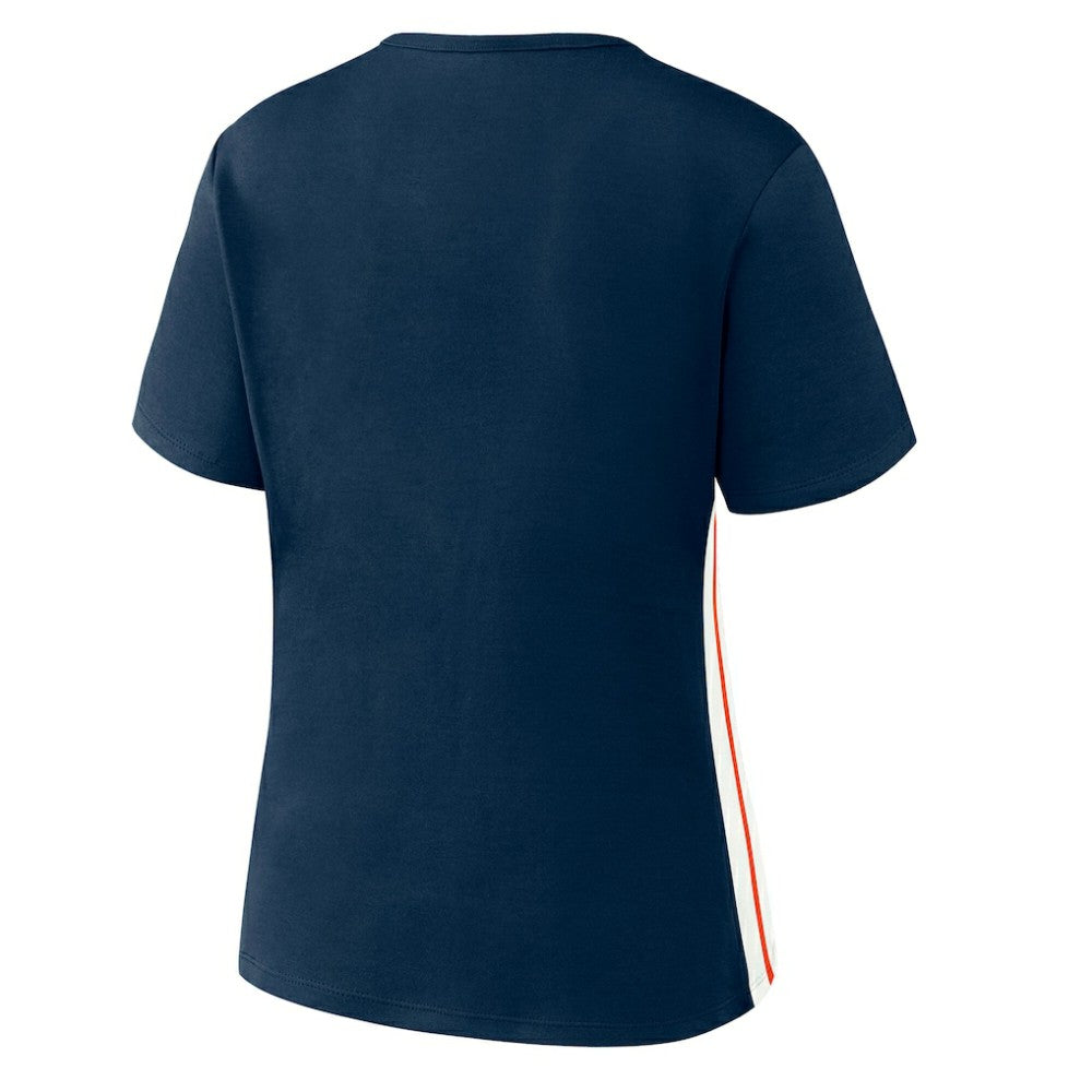 Houston Astros WEAR by Erin Andrews Women's Notch Neck Cropped T-Shirt - Navy
