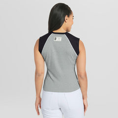 San Francisco Giants WEAR by Erin Andrews Women's Cropped Raglan Tank Top - Heather Gray