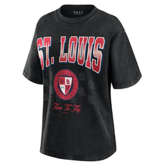 St. Louis Cardinals WEAR by Erin Andrews Women's Oversized Boyfriend T-Shirt - Black