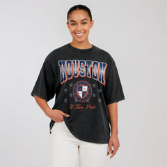 Houston Astros WEAR by Erin Andrews Women's Oversized Boyfriend T-Shirt - Black